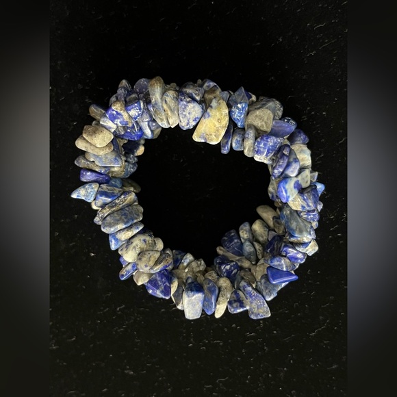 SODALITE/BLUE LAPIS GEM CHIP BRACELET - Picture 2 of 4